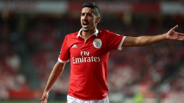 Andre Almeida in action for Benfica.