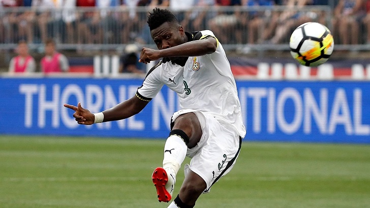 Asamoah Gyan in action for Ghana