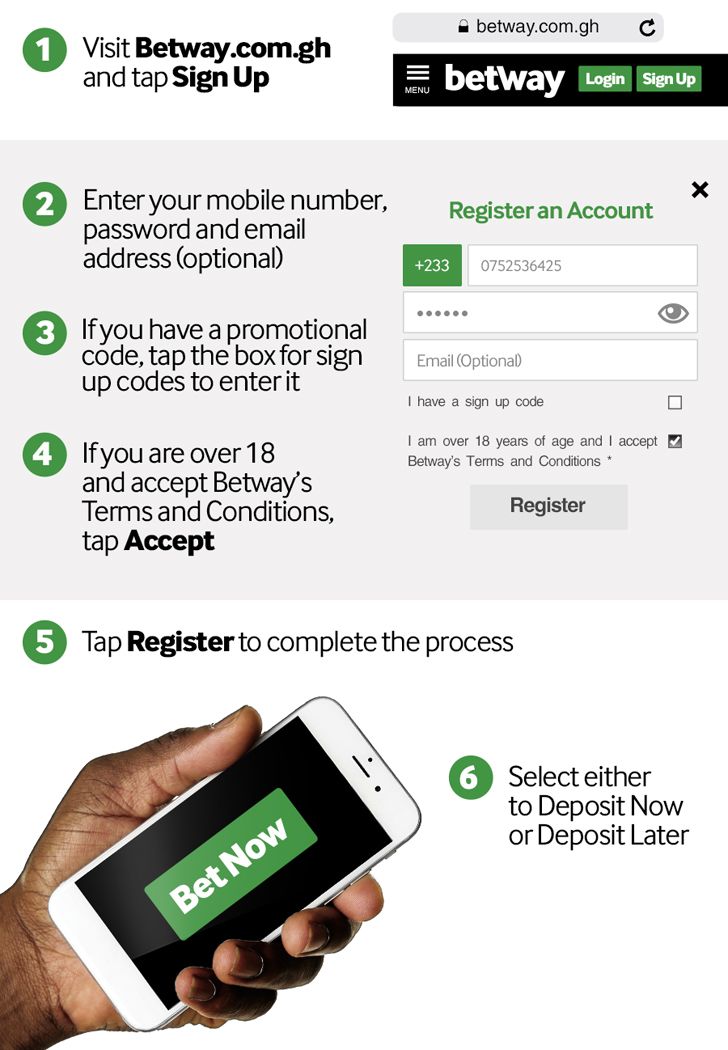 How to register a Betway sports betting account