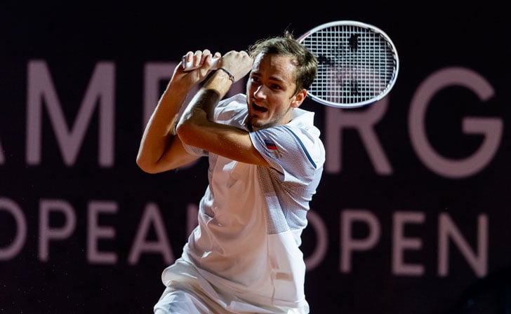 Daniil Medvedev in action