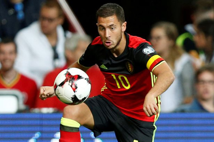 Eden Hazard in action for Belgium.