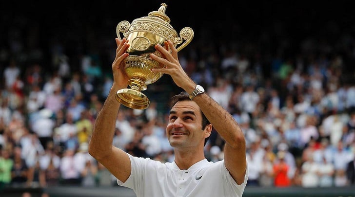 Federer is an eight-time Wimbledon champion.