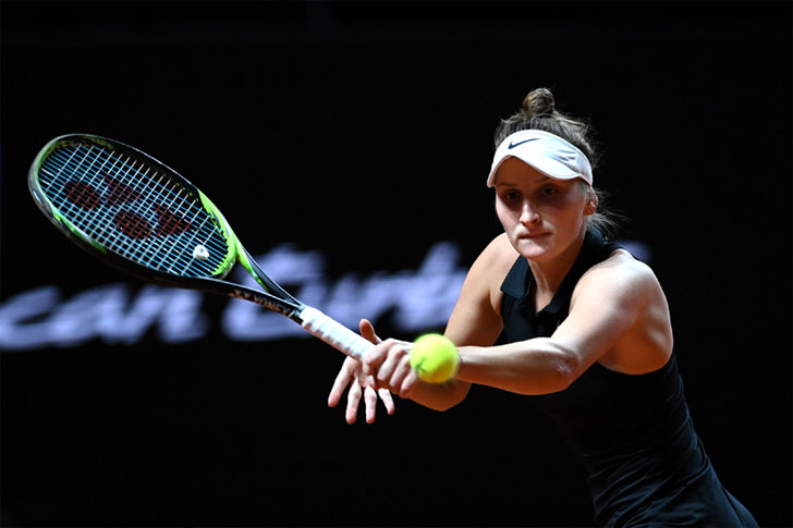 Marketa Vondrousova in action