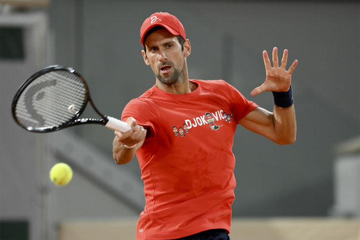 Novak Djokovic in action