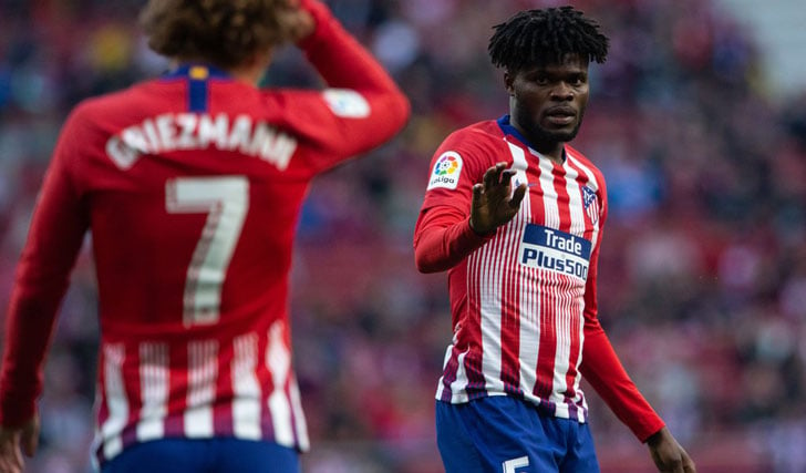 Thomas Partey in action Atletico Madrid.