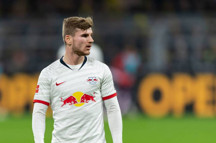 Timo Werner in action for Leipzig