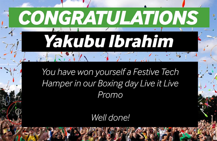 Yakubu Ibrahim won a Festive Tech Hamper