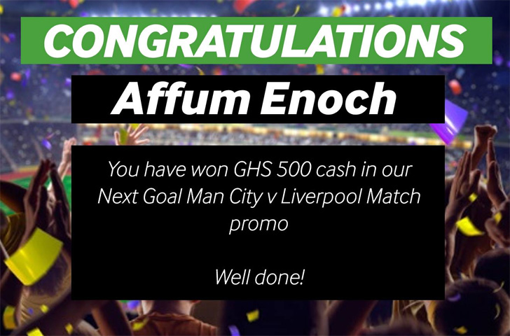 Affum Enoch has won GHS 500 cash