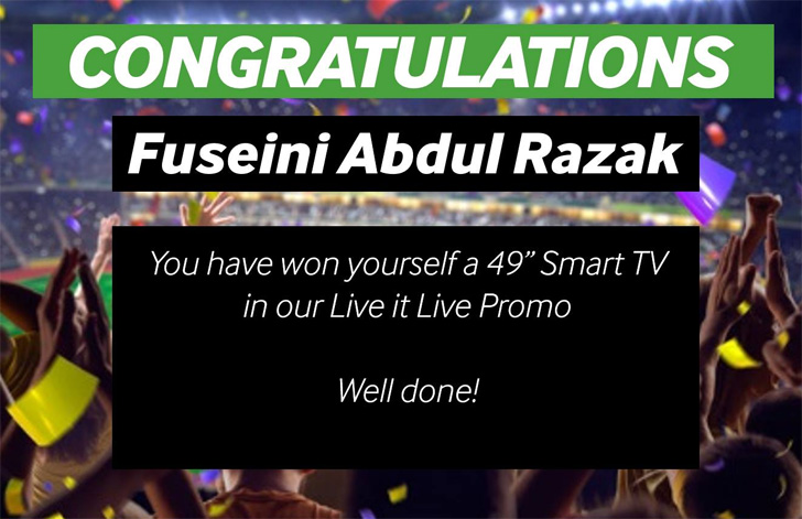 Fuseini Abdul Razak won a 49” Smart TV