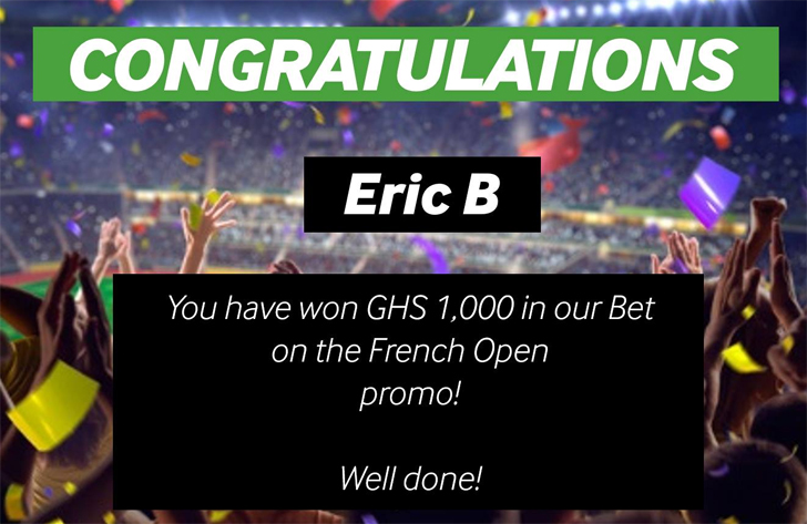 Eric B won himself GHS 1,000 cash