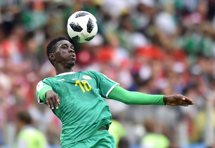 Ismaila Sarr in action for Senegal